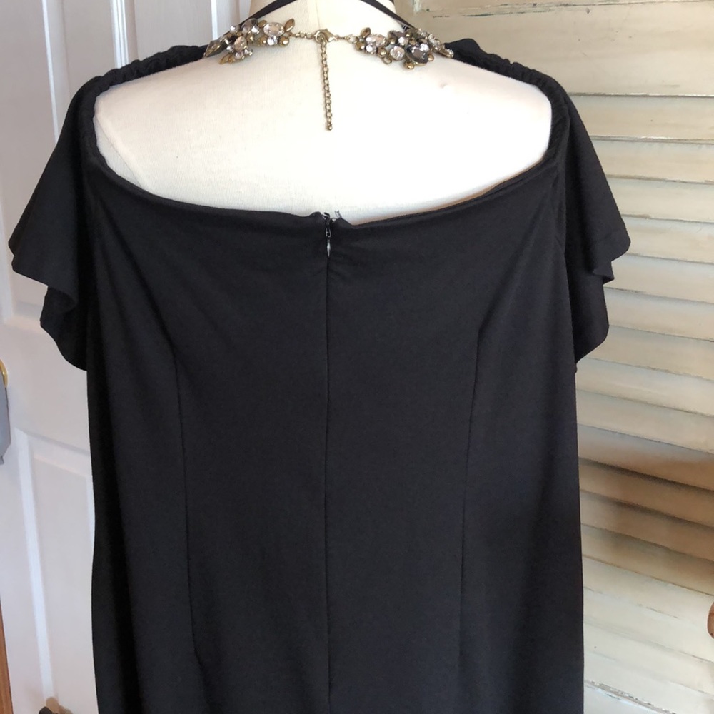 Eloquii Plus Size Flutter Sleeve Shift Black Dres… - image 4